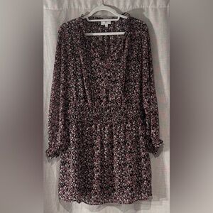 Socialite Black and Pink Bishop Sleeve Sundress